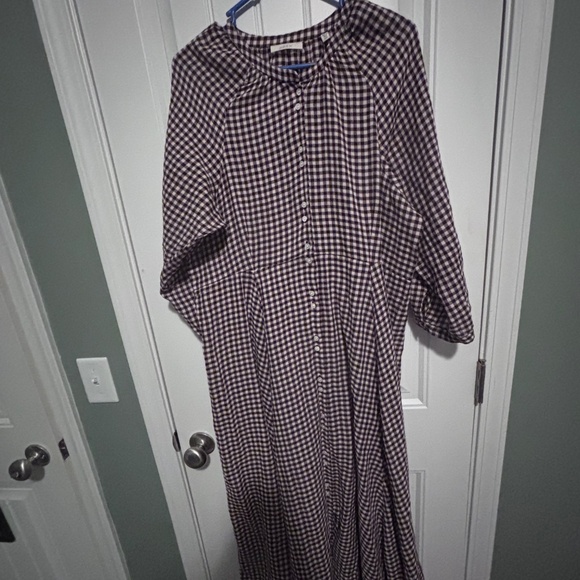 DÔEN Madelaine Plaid Button Up Fitted Dress XXL Good Condition - Picture 4 of 5